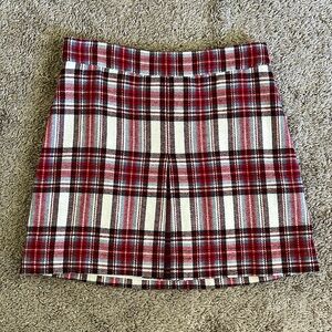 J Crew red plaid skirt